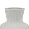 Decorative Vase 14 Inch White Ceramic Body Vertical Ribbed Pattern BM331418
