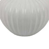 Decorative Vase 14 Inch White Ceramic Body Vertical Ribbed Pattern BM331418