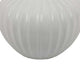 Decorative Vase 14 Inch White Ceramic Body Vertical Ribbed Pattern BM331418