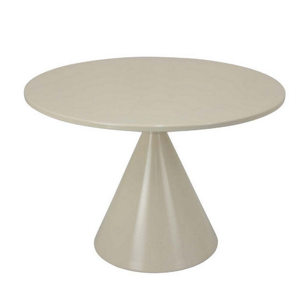 Eula Low Plant Stand Table 24 Inch Round Tapered Metal Base White BM331425