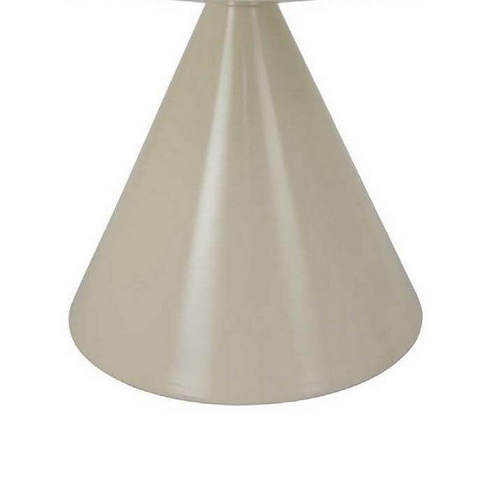 Eula Low Plant Stand Table 24 Inch Round Tapered Metal Base White BM331425