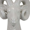 Accent Tabletop Decor Strong Ram Head Design White Ceramic 14 Inch BM331431