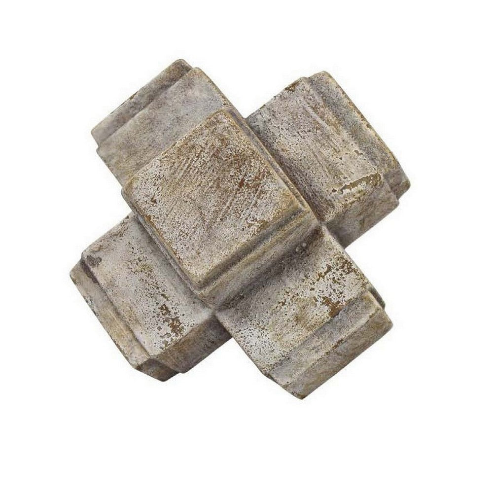 Tabletop Decor, Farmhouse Rustic Accent, Crossed White Ceramic 10 Inch