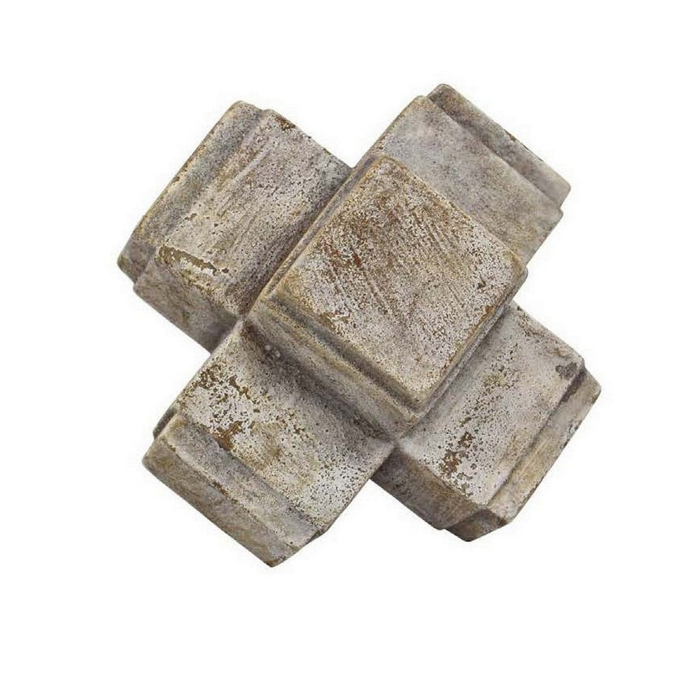 Tabletop Decor Farmhouse Rustic Accent Crossed White Ceramic 10 Inch BM331433