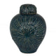 Accent Flower Vase w Lid Rich Textured Deep Blue Ceramic 13 Inch BM331435
