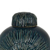 Accent Flower Vase w Lid Rich Textured Deep Blue Ceramic 13 Inch BM331435