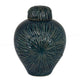 Accent Flower Vase w Lid, Rich Textured Deep Blue Ceramic, 13 Inch
