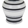 Decorative Jar w Lid Minimalist Contrast White Blue Lines 16 Inch BM331437