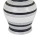 Decorative Jar w Lid Minimalist Contrast White Blue Lines 16 Inch BM331437