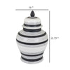 Decorative Jar w Lid Minimalist Contrast White Blue Lines 16 Inch BM331437