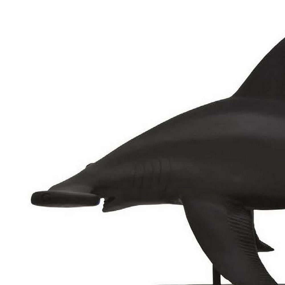 Tabletop Accent Decor Piece Hammerhead Shark 21 Inch Black Resin BM331440