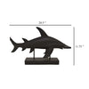 Tabletop Accent Decor Piece Hammerhead Shark 21 Inch Black Resin BM331440
