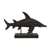 Tabletop Accent Decor Piece, Hammerhead Shark, 21 Inch Black Resin
