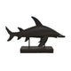 Tabletop Accent Decor Piece, Hammerhead Shark, 21 Inch Black Resin