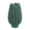 Accent Flower Vase 3D Coral Textured Teal Green Ceramic 16 Inch BM331449