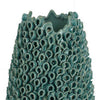 Accent Flower Vase 3D Coral Textured Teal Green Ceramic 16 Inch BM331449