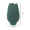 Accent Flower Vase 3D Coral Textured Teal Green Ceramic 16 Inch BM331449