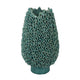 Accent Flower Vase, 3D Coral Textured Teal Green Ceramic 16 Inch
