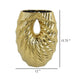 Decorative Vase 16 Inch U Shape Ceramic Body Gold Geometric Pattern BM331467