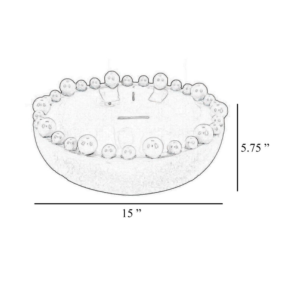 Saul Decorative Bowl 16 Inch Yellow Ceramic Body Bubble Design Edges