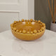 Saul Decorative Bowl, 16 Inch Yellow Ceramic Body, Bubble Design Edges