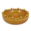Saul Decorative Bowl, 16 Inch Yellow Ceramic Body, Bubble Design Edges