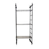 Plant Display Stand 87 Inch 3 Shelves Black Metal Ladder Design BM331473