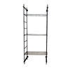 Plant Display Stand, 87 Inch, 3 Shelves Black Metal Ladder Design
