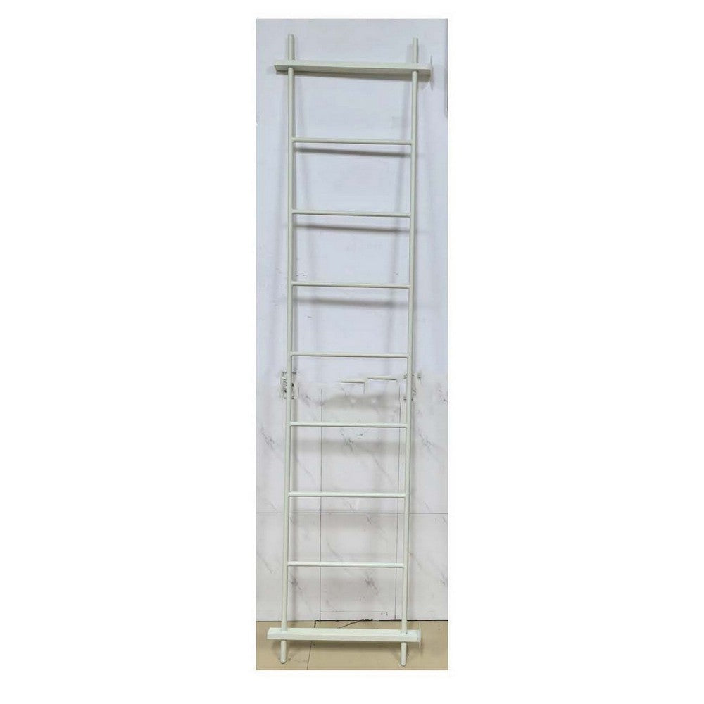 Plant Display Stand, 87 Inch 7 Tier Ladder Design, White Metal Body
