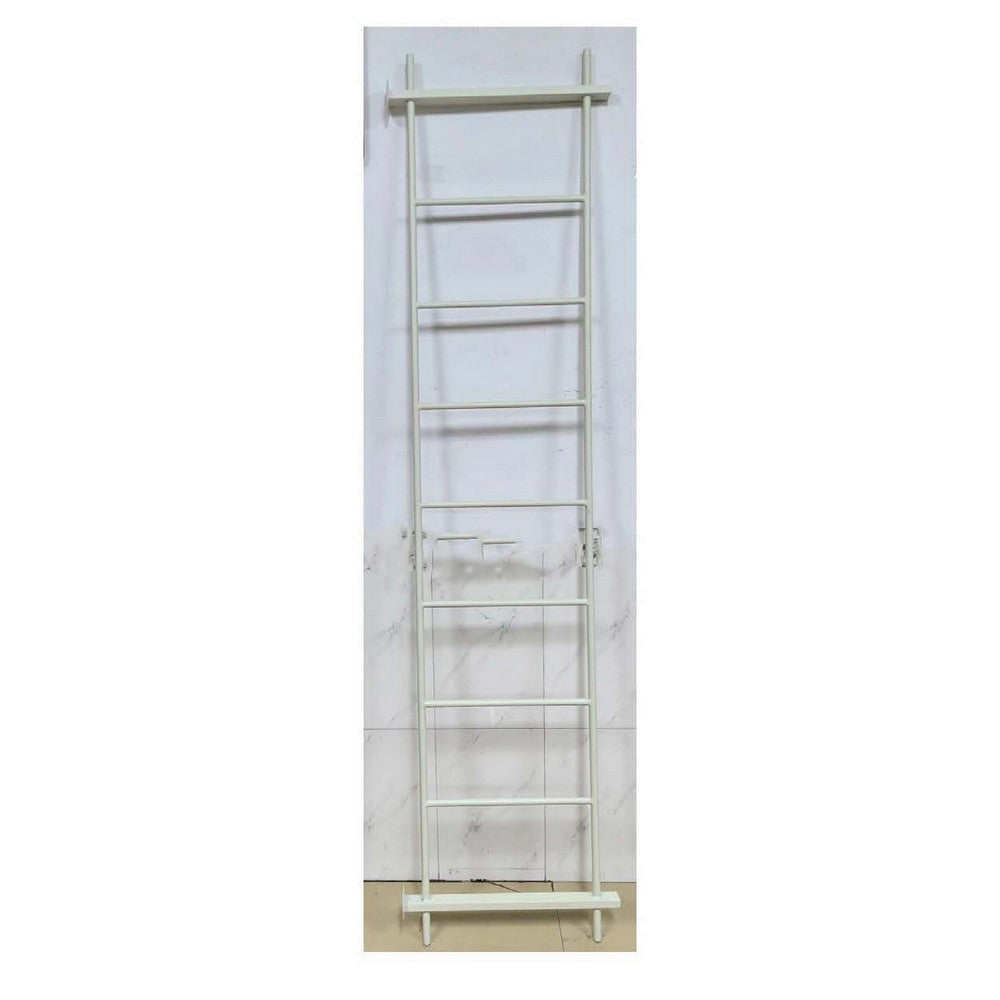 Plant Display Stand 87 Inch 7 Tier Ladder Design White Metal Body BM331474