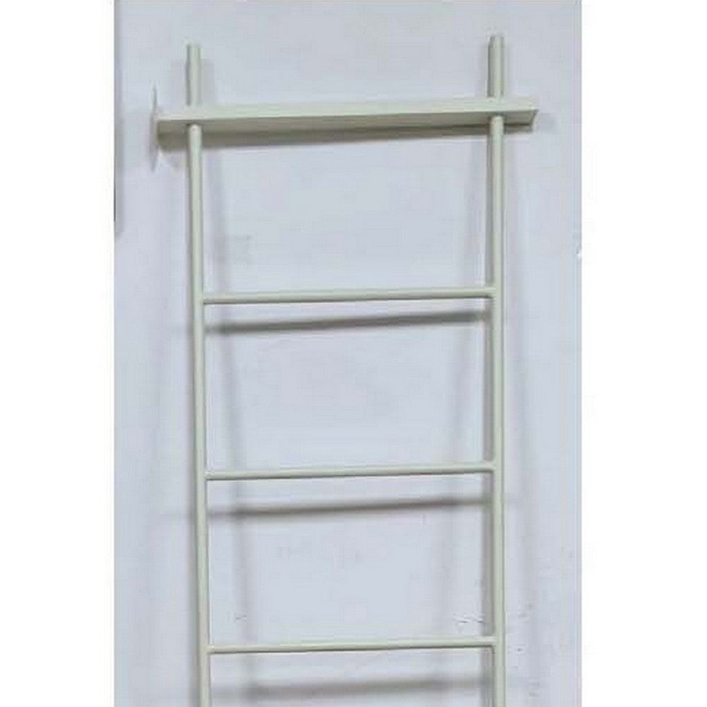 Plant Display Stand 87 Inch 7 Tier Ladder Design White Metal Body BM331474