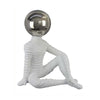 Accent Decor Statuette 21 Inch White Ceramic Sitting Astronaut BM331475