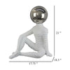 Accent Decor Statuette 21 Inch White Ceramic Sitting Astronaut BM331475