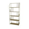 Plant Display Stand 71 Inch Sleek Gold Metal Frame 5 Storage Shelves BM331476