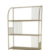 Plant Display Stand 71 Inch Sleek Gold Metal Frame 5 Storage Shelves BM331476