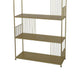 Plant Display Stand 71 Inch Sleek Gold Metal Frame 5 Storage Shelves BM331476