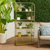 Plant Display Stand, 71 Inch Sleek Gold Metal Frame, 5 Storage Shelves