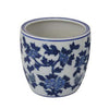 Garden Planter Set of 3 Vintage Style White Blue Floral Ceramic BM331481