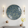 Qwin Decorative Wall Platter, 24 Inch Blue Broken Glass Mosaic Pattern