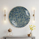 Qwin Decorative Wall Platter, 24 Inch Blue Broken Glass Mosaic Pattern