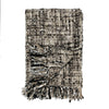Ivy Accent Throw Blanket, Black Woven Cotton Extra Soft Viscose Fabric