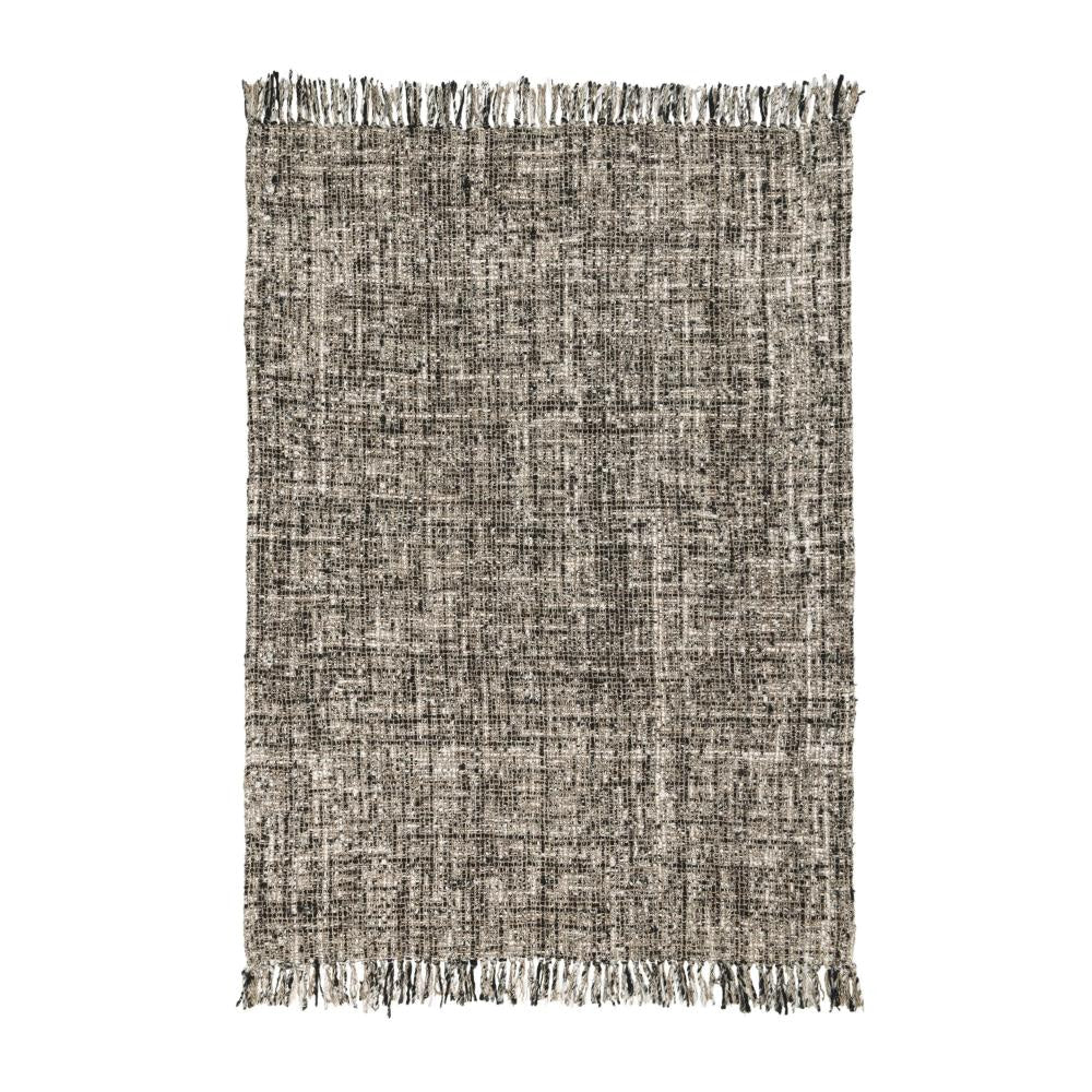 Ivy Accent Throw Blanket Black Woven Cotton Extra Soft Viscose Fabric BM331488