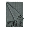 Linia Accent Throw Blanket Overdyed Forest Green Woven Stripe Design BM331489