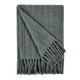 Linia Accent Throw Blanket Overdyed Forest Green Woven Stripe Design BM331489