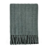 Linia Accent Throw Blanket, Overdyed Forest Green Woven Stripe Design