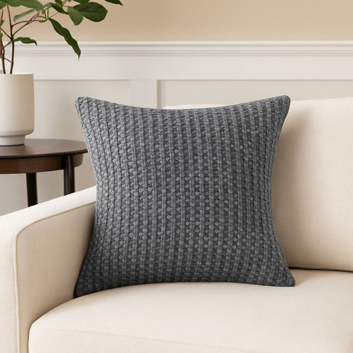 Cae Square Euro Pillow Sham, Blue Cotton, Belgian Flax Linen, 26 Inch