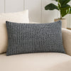 Cae Lumbar King Pillow Sham, Blue Cotton, Belgian Flax Linen, 20x36