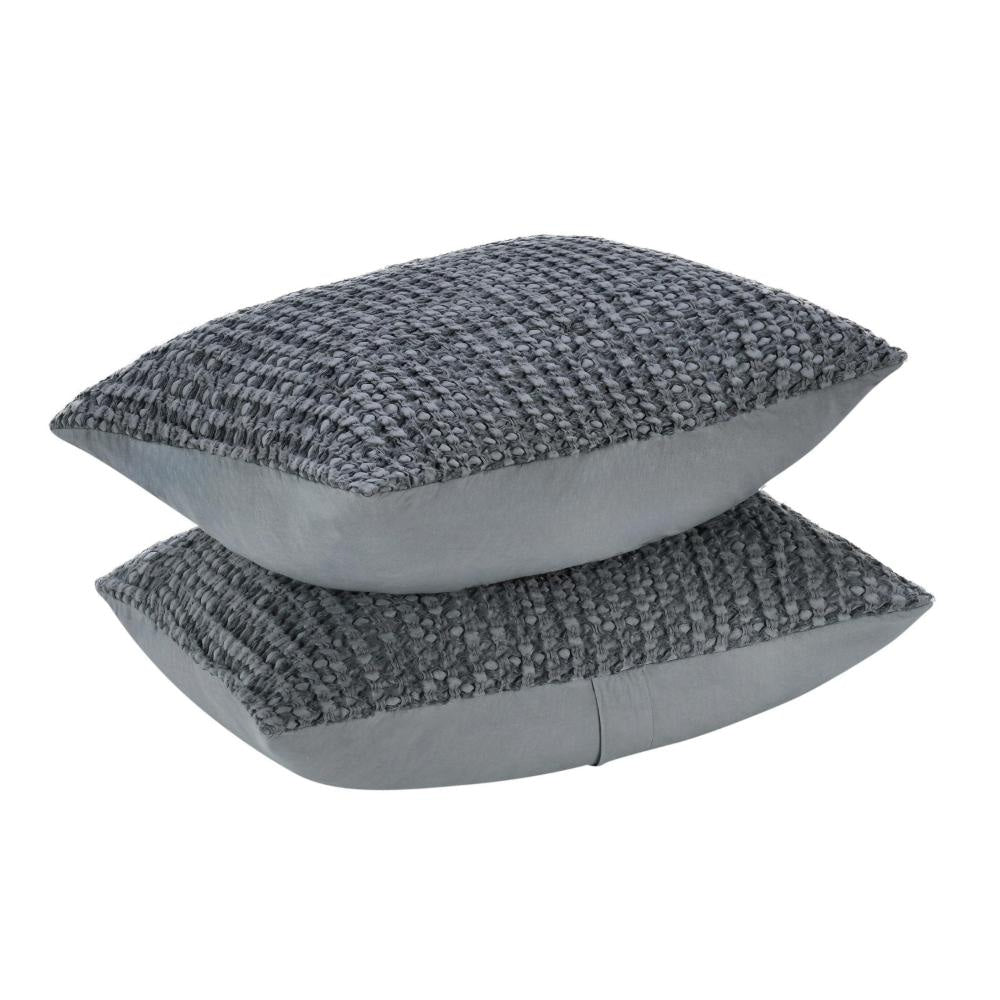 Cae Standard Pillow Sham Blue Cotton Belgian Flax Linen 20x26 BM331494