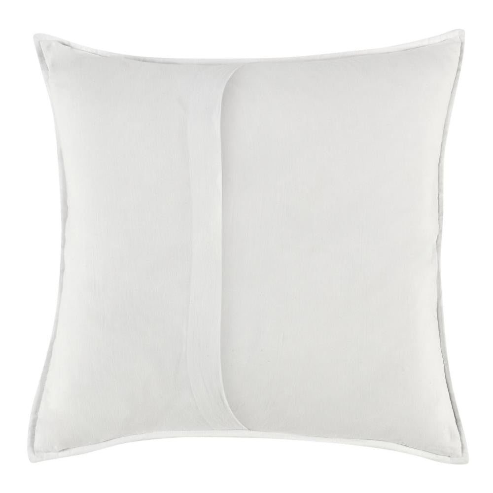 Rawi Square Euro Pillow Sham 26 Inch Channel White Cotton Ramie