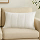 Rawi Lumbar King Pillow Sham, 20x36 Channel Stitch White Ramie Cotton